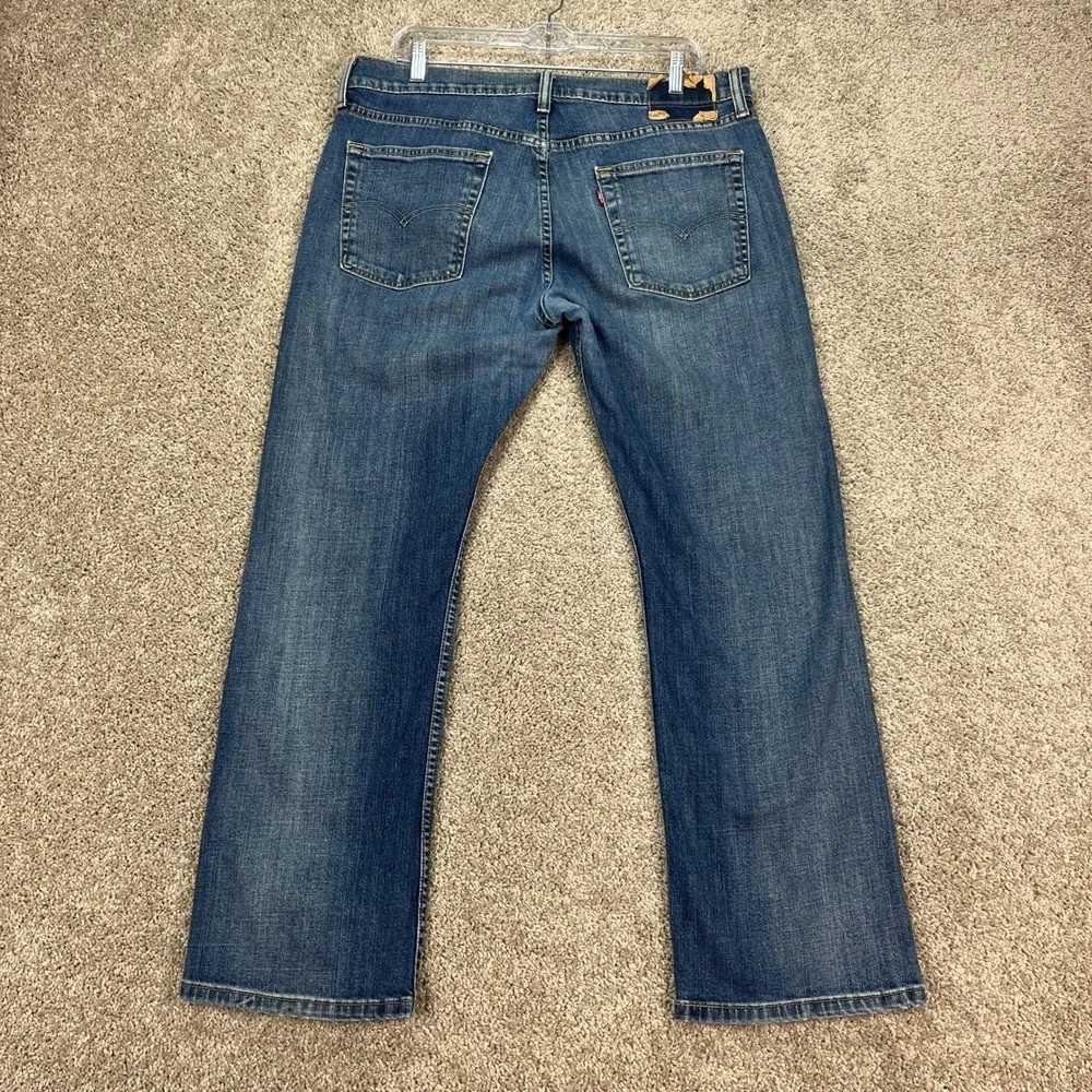 Levi's 514 Mens Jeans‎ 36x30 Regular Fit Blue Wash Denim Distressed